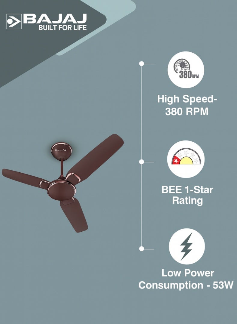 بجاج مروحة سقف تريندي EE 1200 مم – | خشب الجوز الفاخر، محرك عالي السرعة، موفر للطاقة، نظام محامل كروية مزدوجة، تدفق هواء قوي للمنازل والمكاتب - Image 3