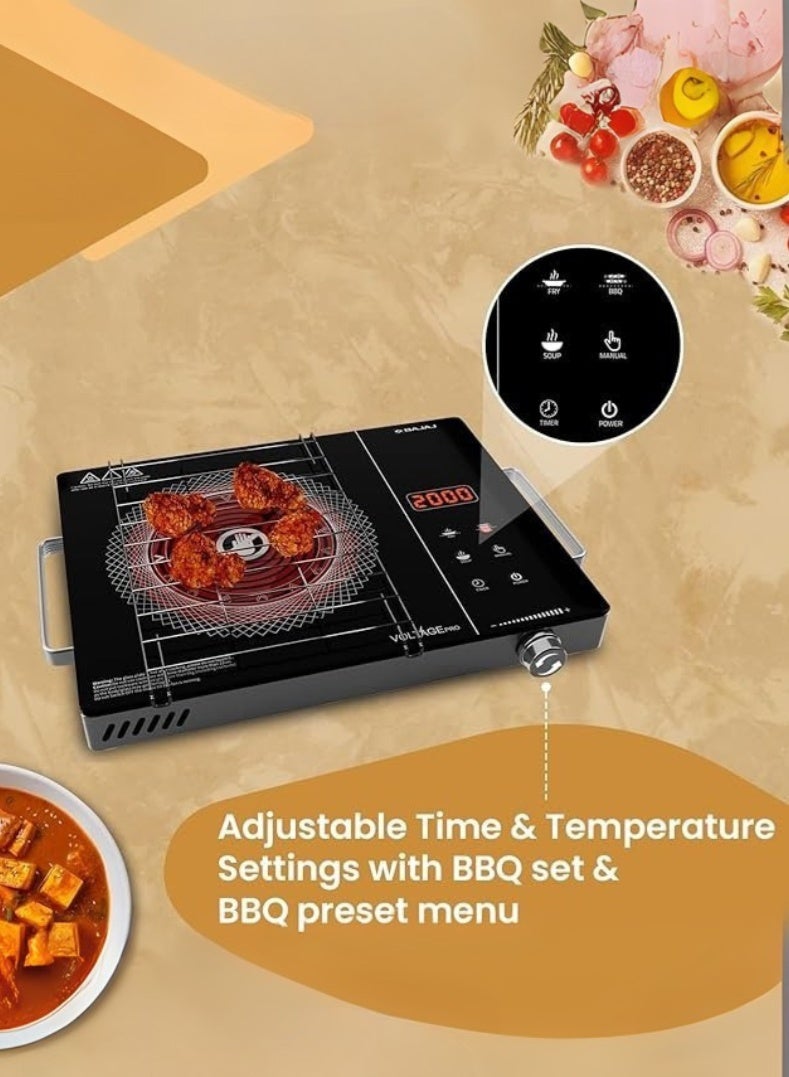 بجاج موقد الأشعة تحت الحمراء IRX 220F | بديل عالي الطاقة 2200 واط | موقد طهي بالأشعة تحت الحمراء نحيف ومحمول مع تحكم باللمس، حماية من السخونة الزائدة و8 وظائف طهي - Image 5