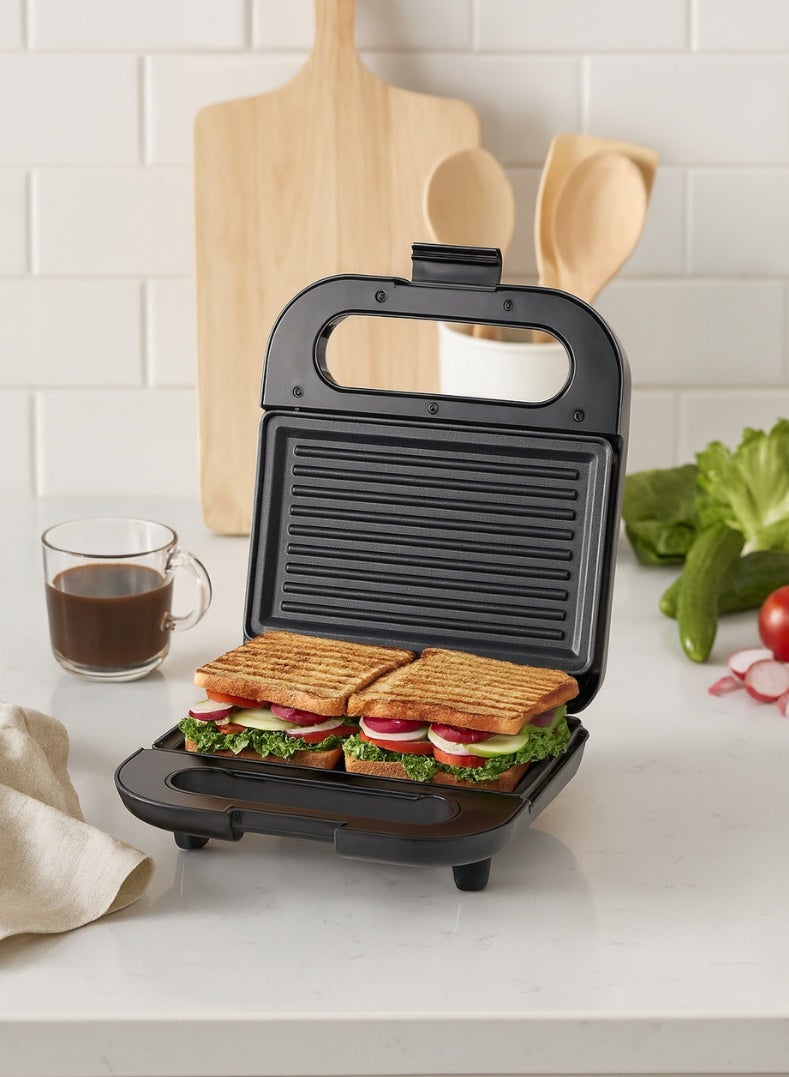 بجاج شواية ساندويتش SWX 6 بسعة شريحتين – لوحات مطلية غير لاصقة، قفل مشبك، تخزين عمودي مدمج، سهل التنظيف، جسم بارد الملمس - Image 2