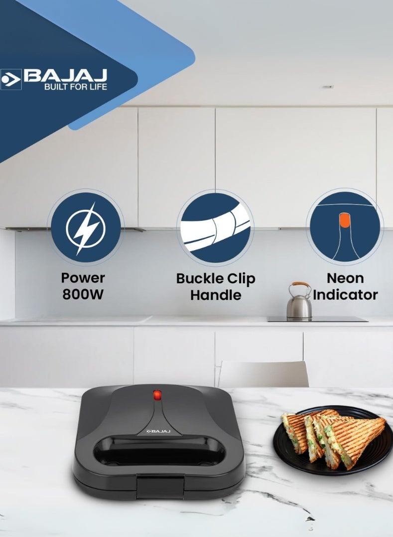 بجاج شواية ساندويتش SWX 6 بسعة شريحتين – لوحات مطلية غير لاصقة، قفل مشبك، تخزين عمودي مدمج، سهل التنظيف، جسم بارد الملمس - Image 3