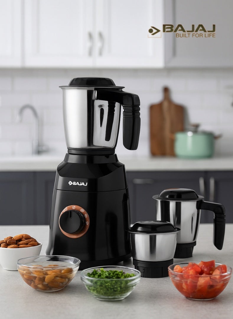 بجاج Military Series Finesse Mixer Grinder, 4 Stainless Steel Jars, Heavy-Duty Blades, Overload Protection – Midnight Finish, 750 W 410592 black - Image 3