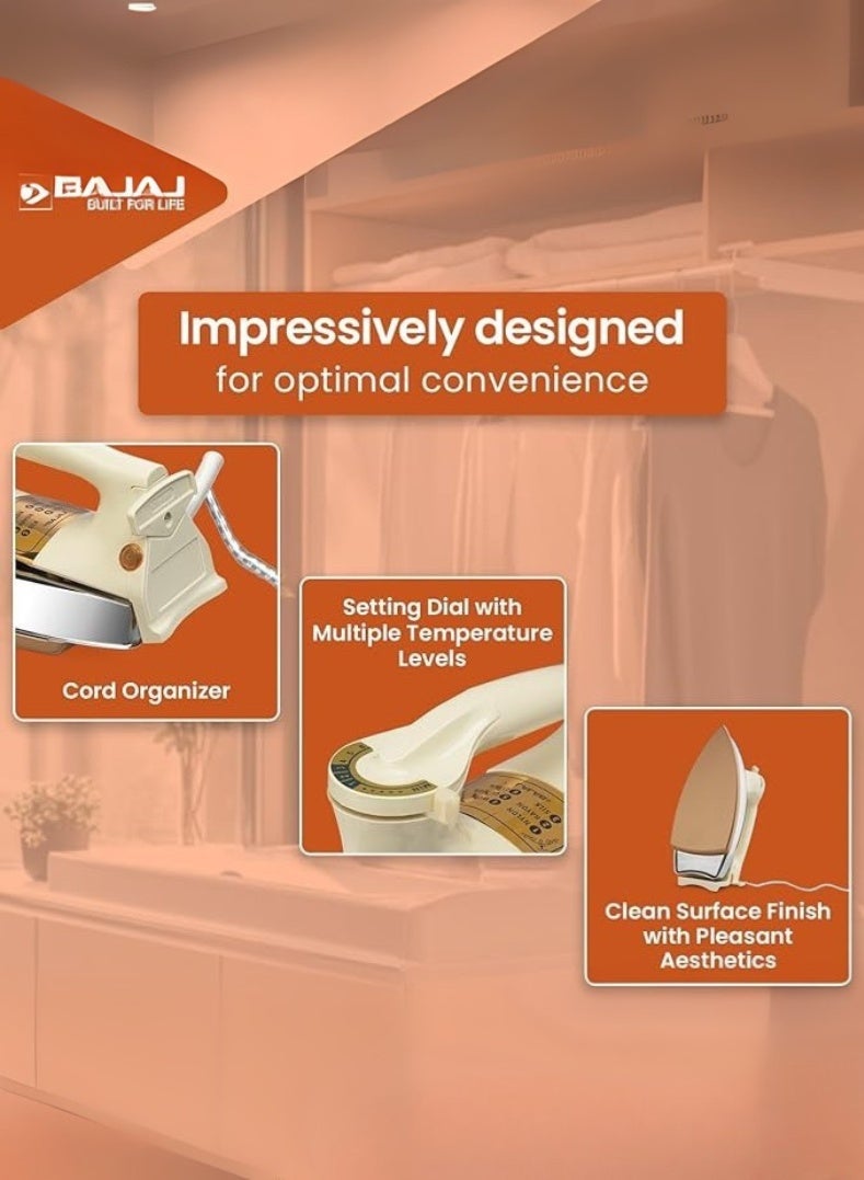 بجاج ماجستي DHX 9 مكواة ثقيلة الوزن | تسخين قوي، هيكل معدني قوي، قاعدة غير لاصقة، تحكم في درجة الحرارة قابل للتعديل وحماية من السخونة الزائدة – - Image 4