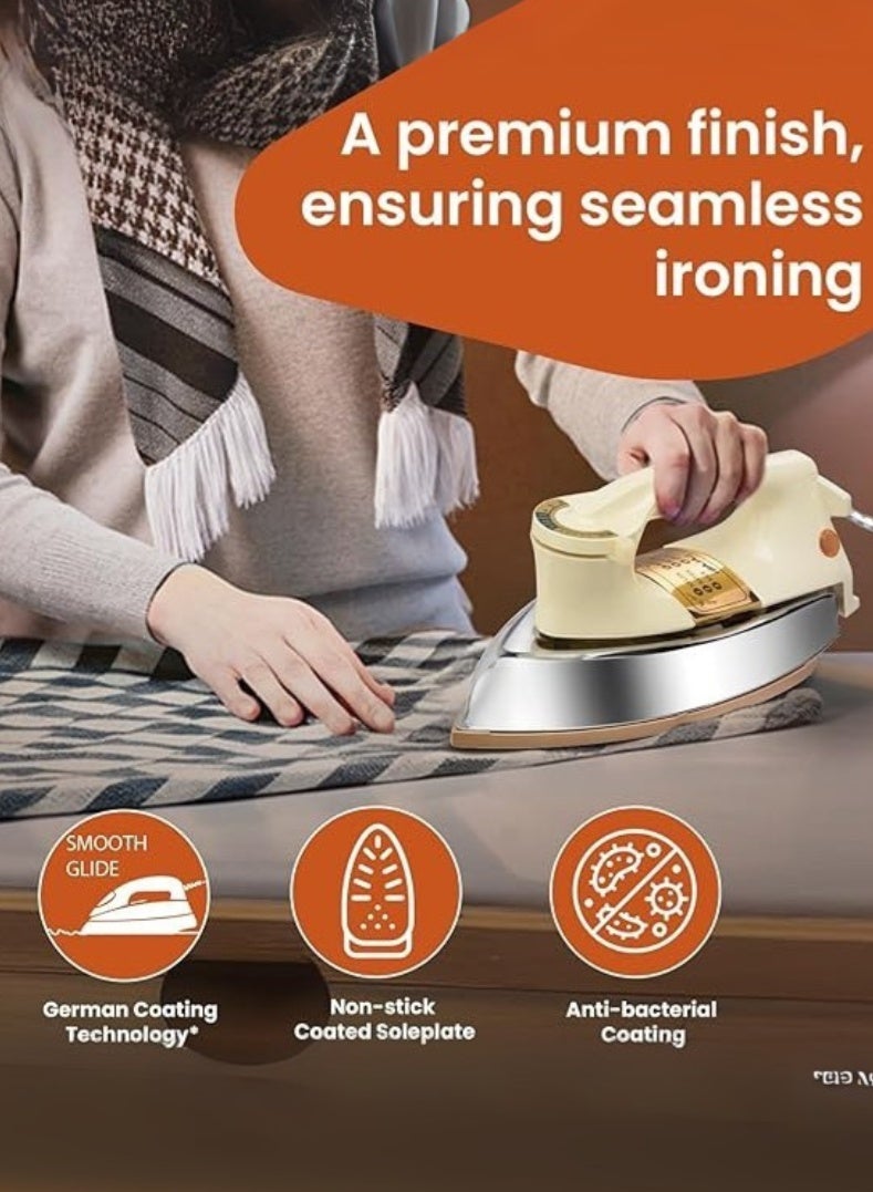 بجاج ماجستي DHX 9 مكواة ثقيلة الوزن | تسخين قوي، هيكل معدني قوي، قاعدة غير لاصقة، تحكم في درجة الحرارة قابل للتعديل وحماية من السخونة الزائدة – - Image 3