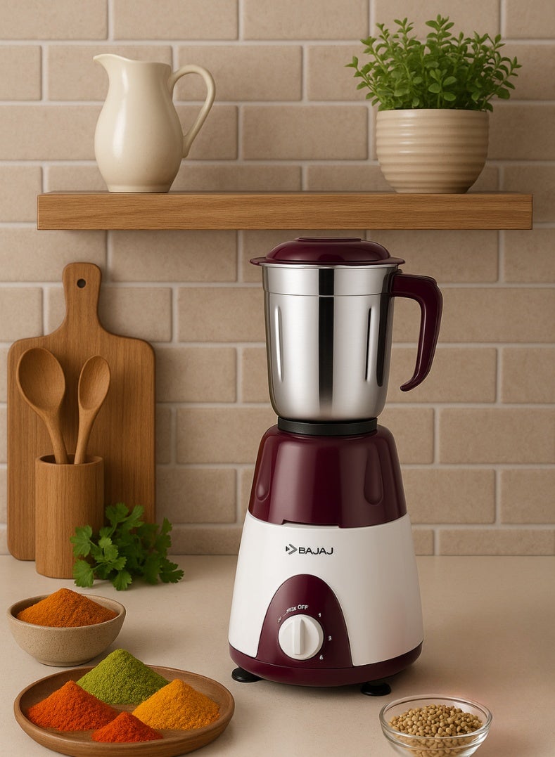 بجاج Ninja Series Elegance Mixer Grinder, 3 Stainless Steel Jars, Multi-Functional Blades, Overload Protection – Finish, 500 W 410568 purple - Image 5