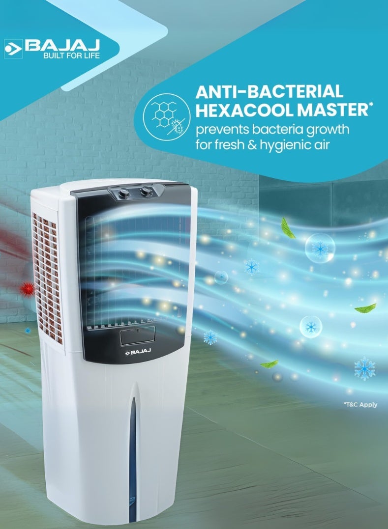 بجاج مبرد الهواء الصحراوي القوي سعة 95 لتر من سلسلة شيلد - مبرد ثقيل مع توصيل هواء قوي، وسادات خلوية، وغرفة ثلج، متوافق مع العاكس، تبريد موفر للطاقة للمساحات الكبيرة والأماكن الخارجية - Image 3