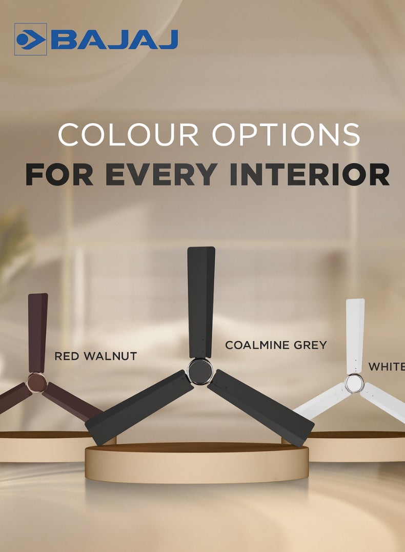 بجاج مروحة سقف كلاسيكو سليك بلس 1200 مم – تقنية BLDC المتقدمة، محرك عالي السرعة 370 دورة في الدقيقة، أداء موفر للطاقة 52 واط، محامل كروية مزدوجة، توصيل هواء قوي – تشطيب رمادي فحمي أنيق - Image 5