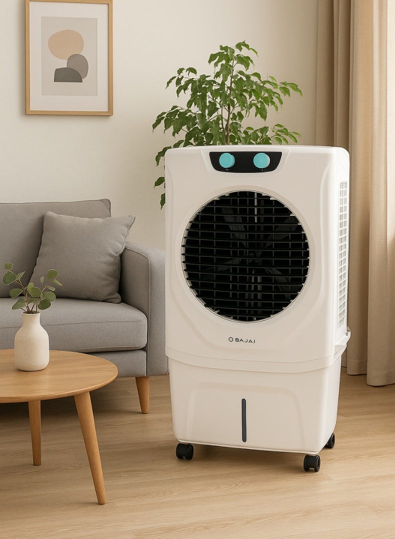 Bajaj Shield Series 70 Litres Air Cooler – Powerful Desert Cooler for Large Rooms, Honeycomb Cooling Pads, Turbo Fan Technology, Ice Chamber, Inverter Compatible, Low Power Consumption 480137 white - Image 5