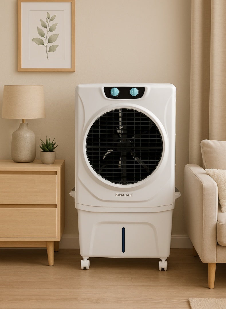 Bajaj Shield Series 70 Litres Air Cooler – Powerful Desert Cooler for Large Rooms, Honeycomb Cooling Pads, Turbo Fan Technology, Ice Chamber, Inverter Compatible, Low Power Consumption 480137 white - Image 4