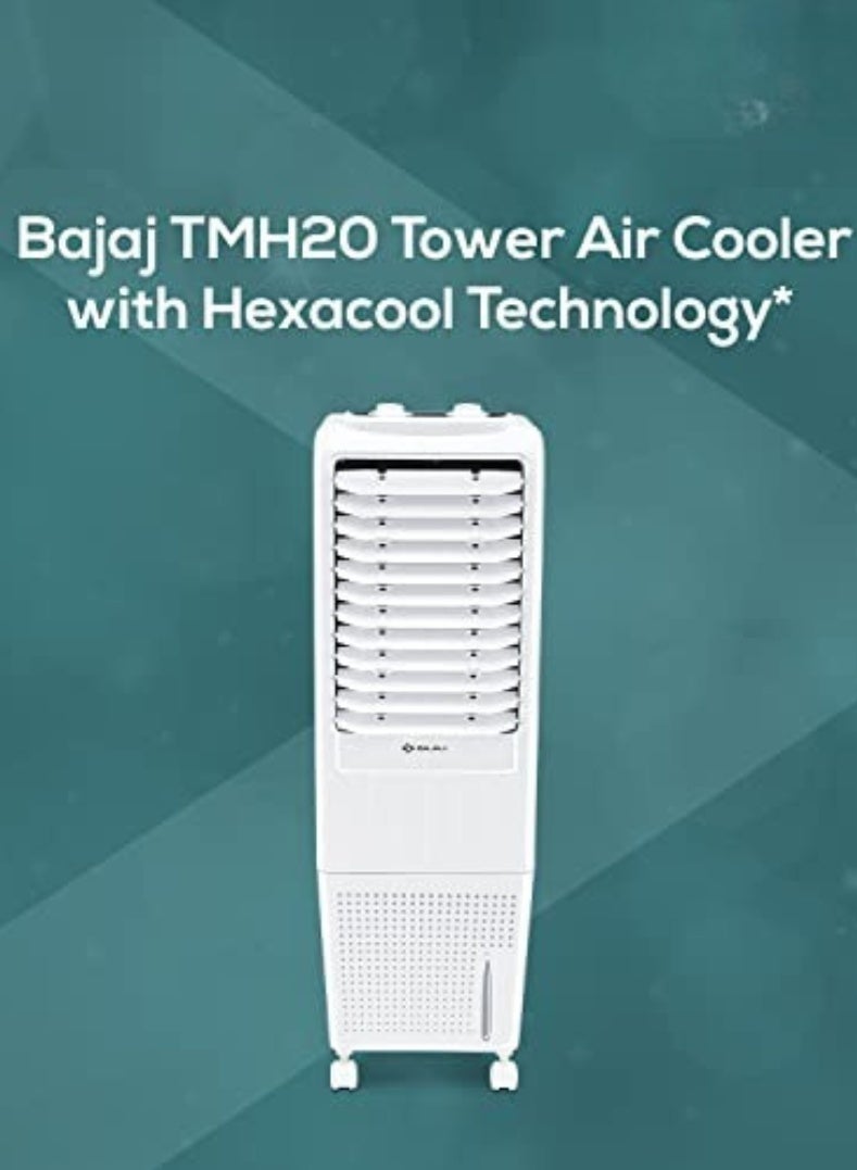 Bajaj TMH 20 Litres Personal Air Cooler – Compact & Portable Cooler with Honeycomb Pads, Powerful Air Throw, Ice Chamber, Inverter Compatible, Low Power Consumption for Bedrooms & Offices 480110 WHITE - Image 3