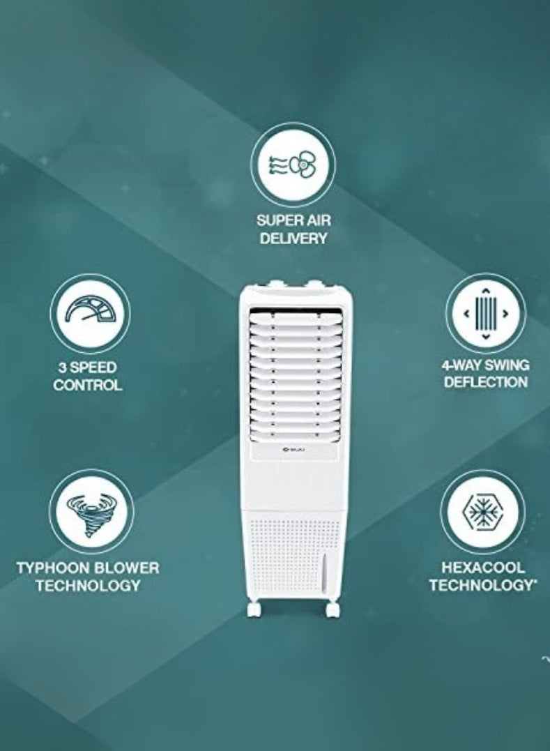 Bajaj TMH 20 Litres Personal Air Cooler – Compact & Portable Cooler with Honeycomb Pads, Powerful Air Throw, Ice Chamber, Inverter Compatible, Low Power Consumption for Bedrooms & Offices 480110 WHITE - Image 4