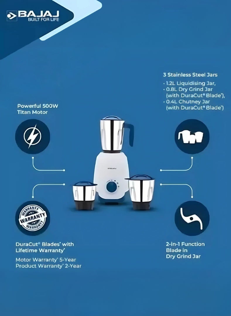 بجاج خلاط ومطحنة نينجا سيريز نوتش، تشطيب أزرق فرنسي أنيق، 3 أوعية متعددة الاستخدامات مع شفرات من الفولاذ المقاوم للصدأ، تحكم بسرعة 3 مع وظيفة النبض، حماية من الحمل الزائد - Image 2