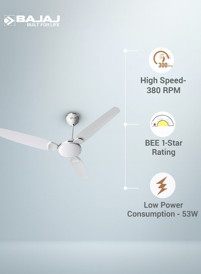 بجاج مروحة سقف دوراتو ديكو 12S1 بسرعة عالية 1200 مم بتشطيب أبيض زخرفي، توصيل هواء قوي، محرك موفر للطاقة وتصميم أنيق - Image 3