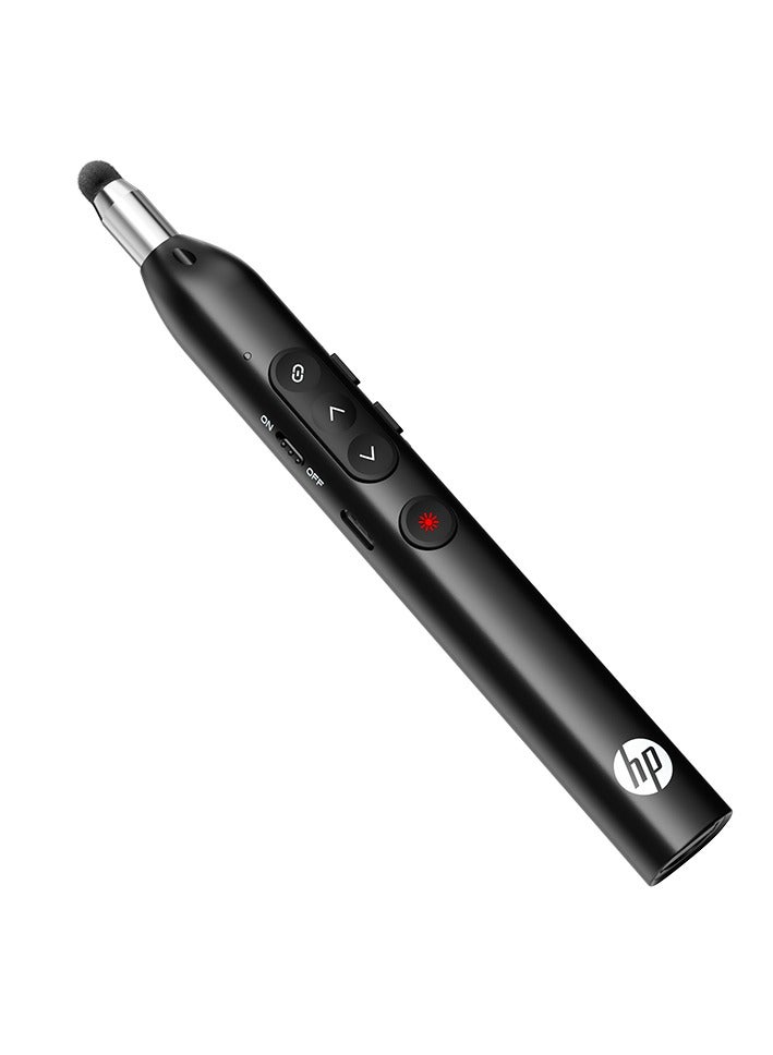 HP SS232 Wireless Presentation Clicker with Red Laser Pointer, Type-C Rechargeable Remote Control for PowerPoint, Extendable Teaching Stick & Touch Stylus, Multi-Function PPT Presenter for Classroom & Office Black - Image 2