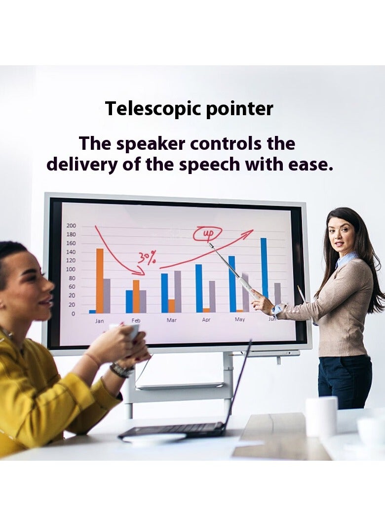HP جهاز تحكم عن بُعد لاسلكي SS232 مع مؤشر ليزر أحمر، جهاز تحكم قابل لإعادة الشحن من نوع C لبرنامج PowerPoint، عصا تعليمية قابلة للتمديد وقلم لمسة، مقدم PPT متعدد الوظائف للفصول الدراسية والمكتب - Image 5