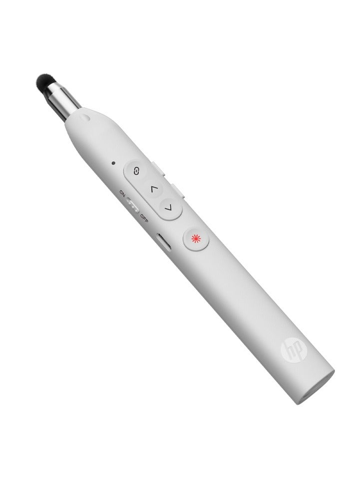 HP جهاز التحكم عن بُعد اللاسلكي SS232 مع مؤشر ليزر أحمر، جهاز تحكم عن بُعد قابل لإعادة الشحن من نوع C لبرنامج PowerPoint، عصا تعليمية قابلة للتمديد وقلم لمسة، مقدم PPT متعدد الوظائف للفصول الدراسية والمكتب - Image 2