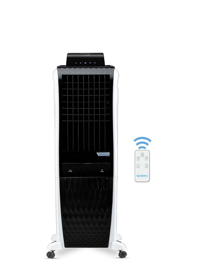SYMPHONY Portable Tower Air Cooler For Home, Office with 3-Side Honeycomb Pads, Pop-Up Touchscreen, i-Pure Technology and Low Power Consumption, 1-year Warranty 30 L Diet 3D 30i White/Black - Image 1