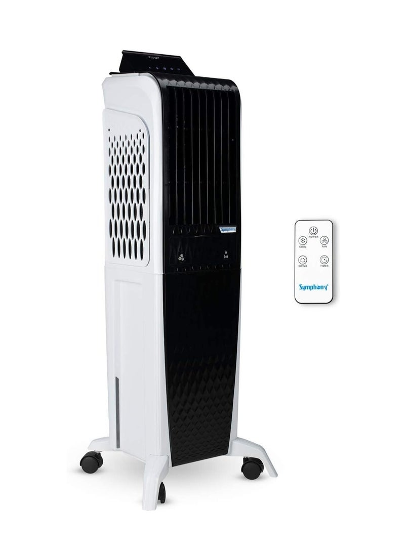 SYMPHONY Portable Tower Air Cooler For Home, Office with 3-Side Honeycomb Pads, Pop-Up Touchscreen, i-Pure Technology and Low Power Consumption, Black – 1-year Warranty 40 L Diet 3D 40i White/Black - Image 1