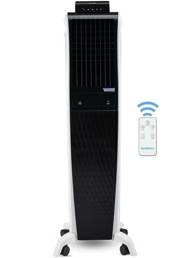 SYMPHONY Portable Tower Air Cooler For Home, Office with 3-Side Honeycomb Pads, Pop-Up Touchscreen, i-Pure Technology and Low Power Consumption, Black – 1-year Warranty Diet 3D 55i White/Black - Image 1