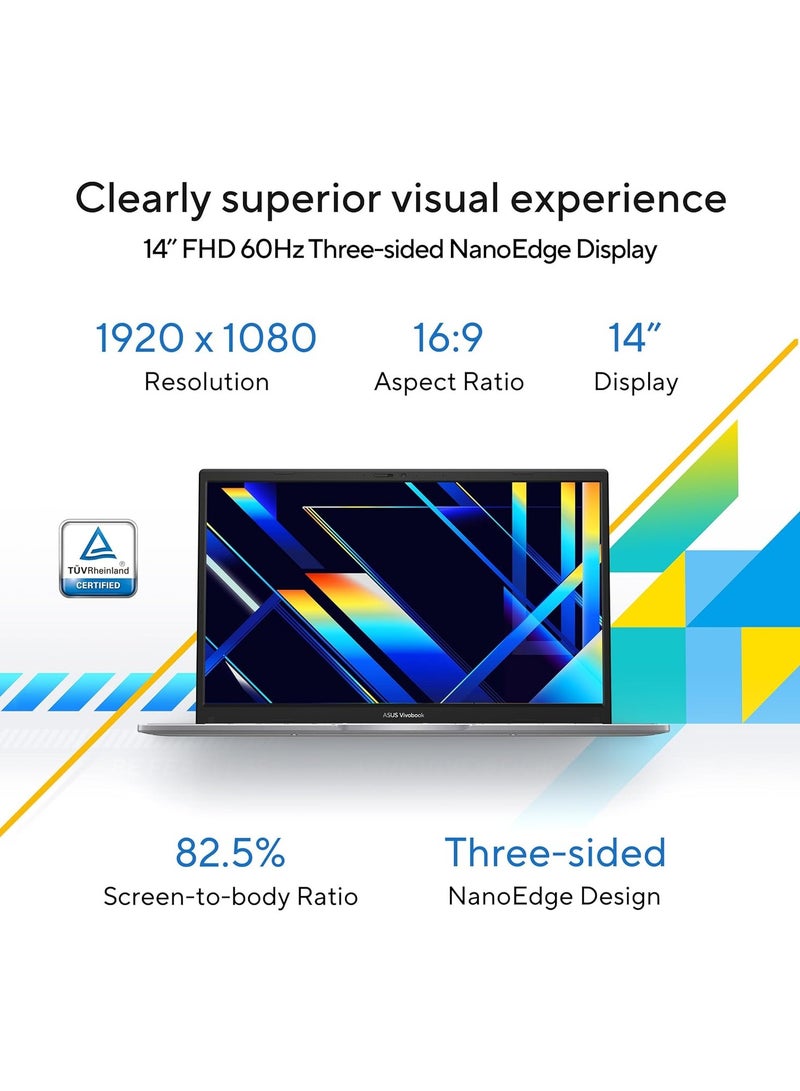 ASUS (Upgraded Version) Vivobook 14 Laptop – 14" FHD Display, Intel Core i5-1334U (13th Gen) 12GB DDR4 RAM, 512GB SSD, Intel Iris Xe Graphics, Windows 11 Home, M365 Basic (1Year) / Office 2024 English Quite Blue English Quite Blue - Image 2