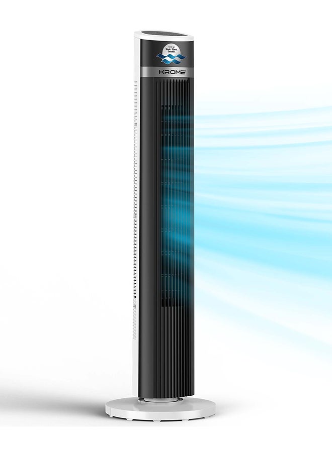 Krome 40-Inch Tower Fan with Remote Control, 3 Wind Modes, 3 Speed Levels & 15-Hour Timer – Silent Operation - KR-FNT40M black - Image 2