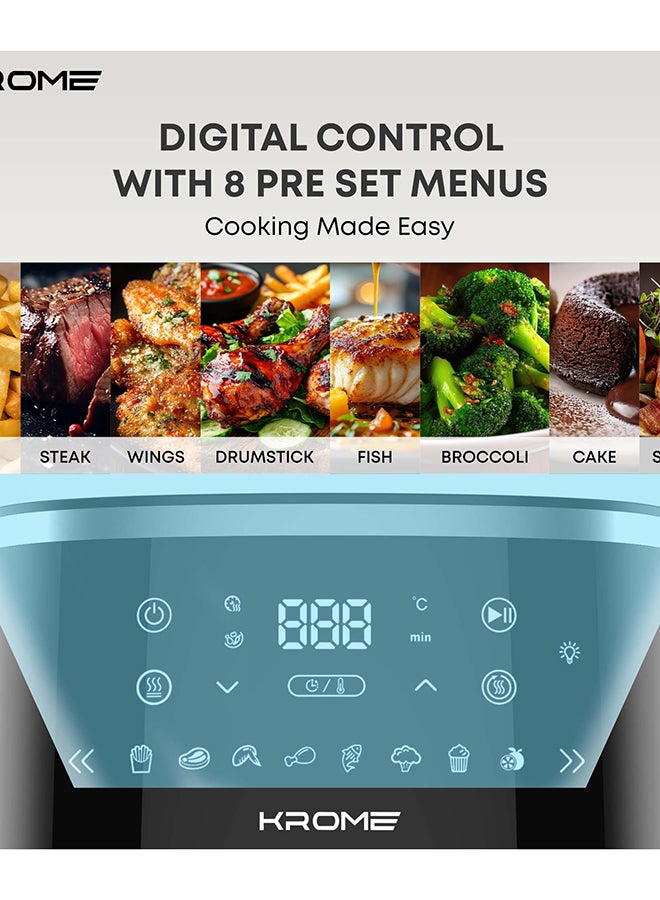 كروم قلاية هوائية كروما مع رف قلي دوار قابل للفصل - لوحة لمس، 8 قوائم طهي، وظيفة إبقاء دافئ، وظيفة تسخين مسبق، نافذة عرض وضوء داخلي - 4.2 لتر - KR-AF42DD - Image 5