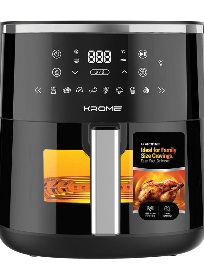 كروم قلاية هوائية كروما مع رف قلي دوار قابل للفصل - لوحة لمس، 8 قوائم طهي، وظيفة إبقاء دافئ، وظيفة تسخين مسبق، نافذة عرض وضوء داخلي - 4.2 لتر - KR-AF42DD - Image 2