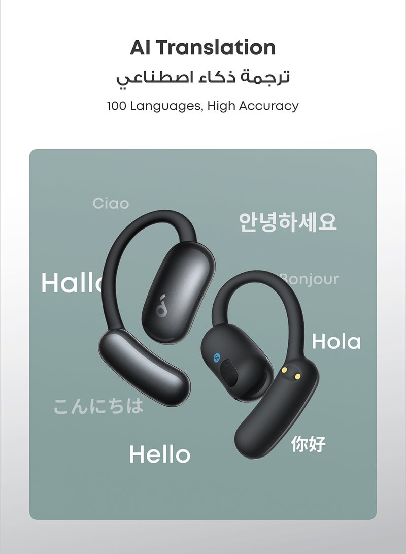 ساوند كور سماعات أذن مفتوحة AeroFit 2 AI Assistant من Anker، تصميم مريح بدون ضغط، صوت جهير أغنى بمقدار 2x، سماعات أذن للترجمة الفورية، دقة عالية، 35 ساعة من وقت التشغيل، IP55 - Image 4