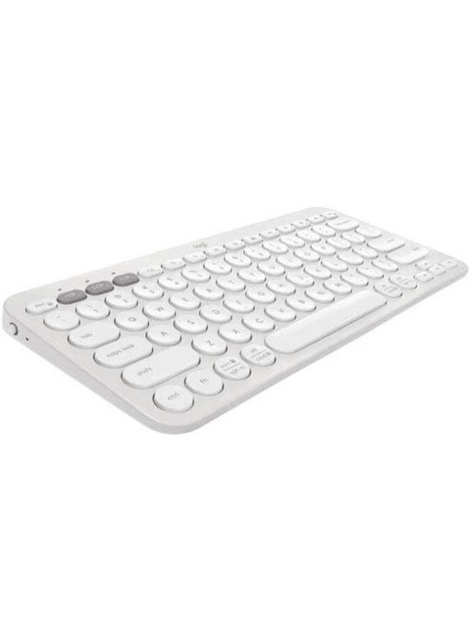 Logitech Pebble Keys 2 K380s, Multi-Device Bluetooth Wireless Keyboard with Customizable Shortcuts, Slim and Portable, Easy-Switch for Windows, macOS, iPadOS, Android, Chrome OS, US Intl Layout White - Image 4