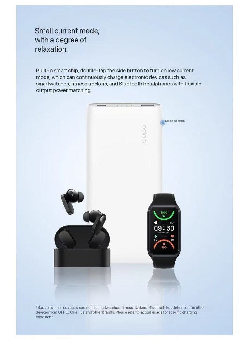 OPPO 20W Bidirectional Fast Charging Power Bank 10000mAh (Model PBT05) - Slim, Portable, Multi-Device Compatible with Safety Protection White-PBT05 - Image 5