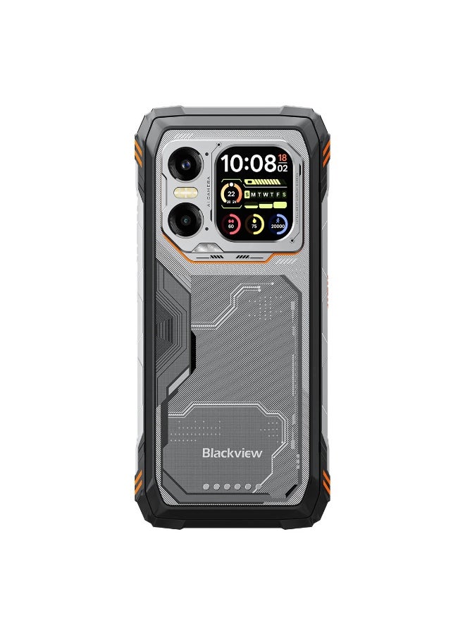 Blackview XPLORE 1 6.78" 120Hz Main & 2.01" Secondary Display 16+512GB 20000mAh 170LM Flashlight 5G AI Rugged Phone - Orange - Image 3