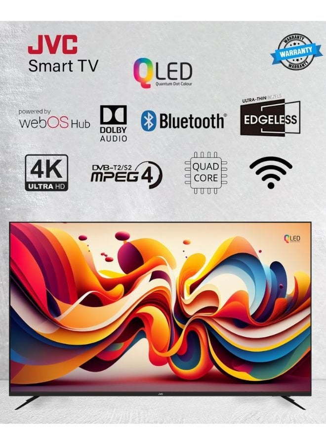 جي في سي حزمة من تلفاز ذكي QLED 4K UHD بدون حواف بحجم 55 بوصة (WebOS، صوت دولبي، بلوتوث، جهاز تحكم سحري) مع شريط صوت 2.0 قناة (بلوتوث، راديو FM، تشغيل USB) - Image 3