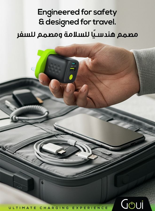 جوي جان 20 بلس شاحن جداري بقدرة 20 واط | منفذ مزدوج Type-C و USB للشحن السريع | متوافق مع iPhone 17/16/15، وSamsung Galaxy S25/S24، وXiaomi، وHuawei، وiPad، وiPad Pro – أسود أسود - Image 5