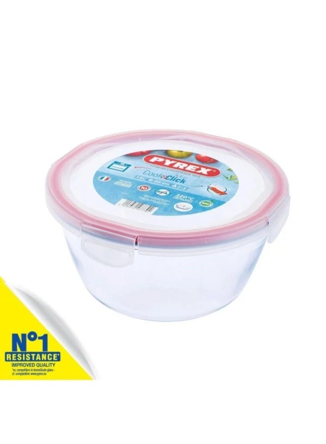 PYREX Lass Food Container, Airtight, Heat-Resistant, Cook&Click, 1.6 L - clear 20cm - Image 2