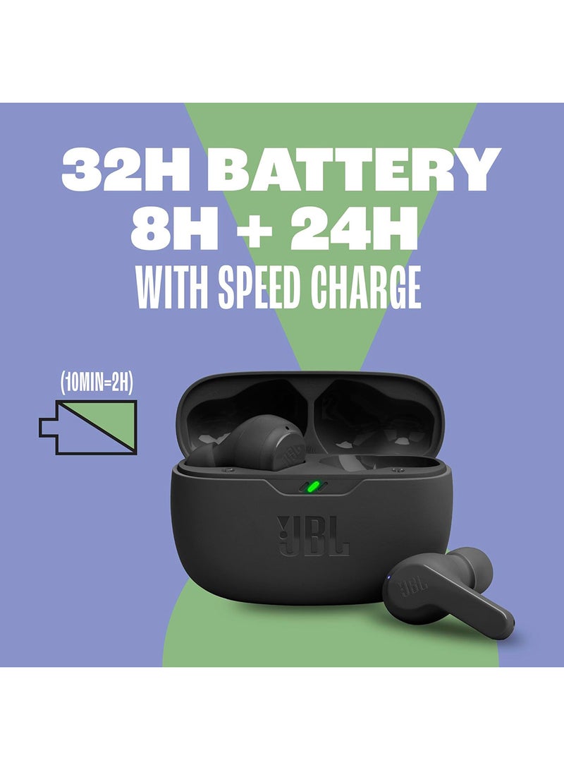 جي بي إل سماعات JBL Vibe Beam اللاسلكية داخل الأذن (TWS) مع ميكروفون، تطبيق لتخصيص توازن الصوت الإضافي، 32 ساعة من عمر البطارية وشحن سريع، مقاومة للماء والغبار IP54، وعي محيطي وتحدث مباشر - Image 4