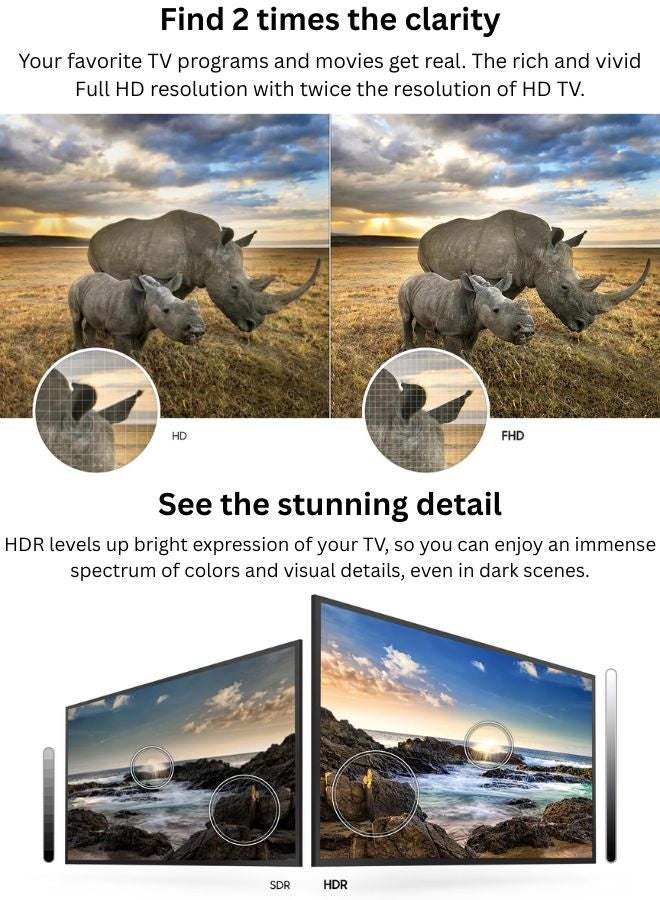 Samsung Bundle Of 43-Inch Full HD Smart TV with Powerful 2.1-Channel Soundbar – Built-in Apps, HDR, Dolby Audio, Screen Mirroring & Immersive Surround Experience 43T5300+SOUNDBAR Black - Image 4