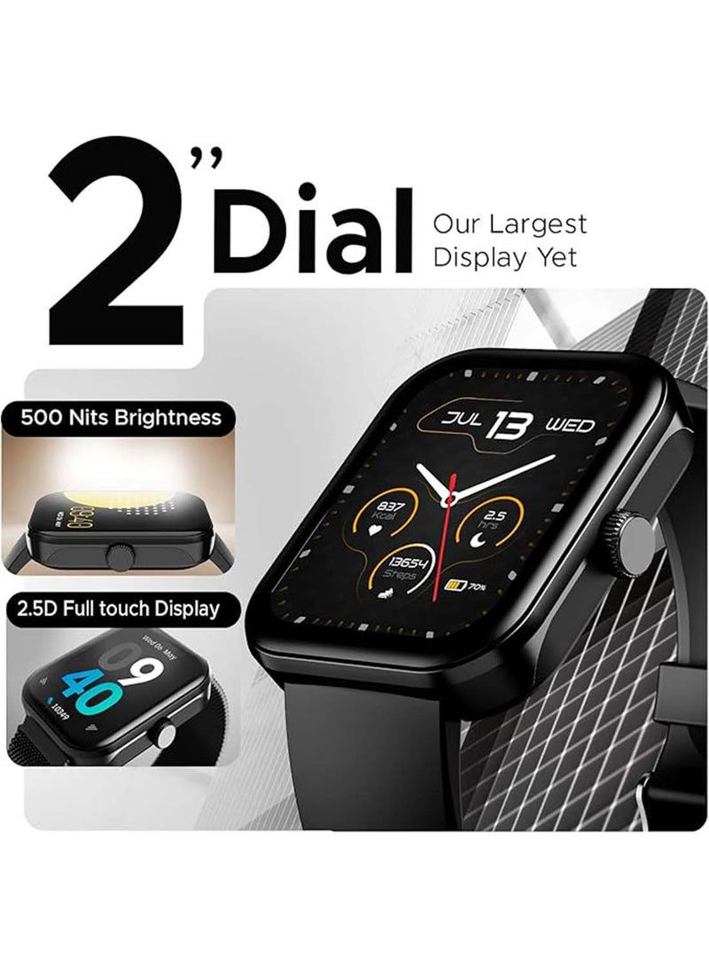 boAt Ultima Call Max Smart Watch with 2" Big HD Display, Advanced BT Calling, 100+ Sports Modes, 10 Days Battery Life, Multiple Watch Faces, IP68, HR & SpO2, Sedentary Alerts(Active Black) black - Image 2