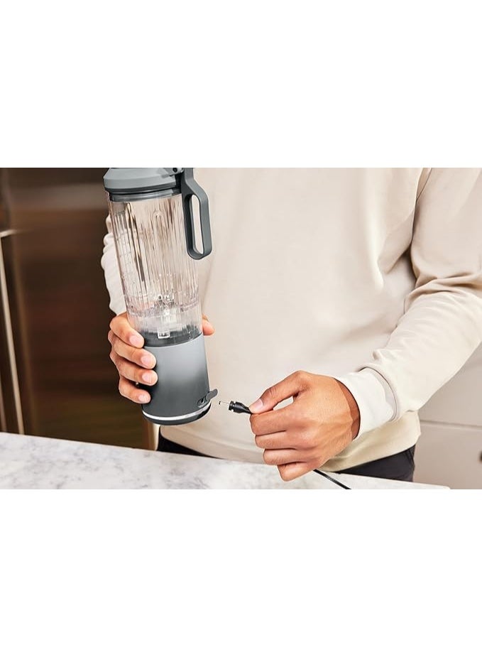 Ninja Blast Max, Portable & Personal Blender + Twist & Go, Smoothie, Blend, Ice Crush, 3 Programs, Cordless, 650ML Capacity removable Vessel, Dishwasher Safe, Leakproof, Platinum Silver 650 ml 1 W BC251SLANZ silver - Image 4