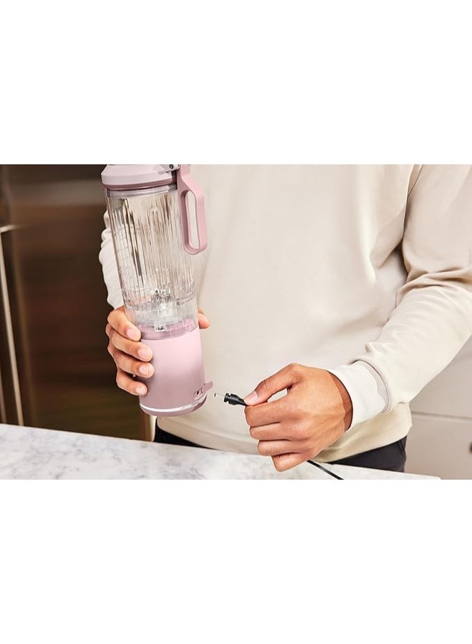 Ninja Blast Max, Portable & Personal Blender + Twist & Go, Smoothie, Blend, Ice Crush, 3 Programs, Cordless, 650ML Capacity removable Vessel, Dishwasher Safe, Leakproof, Dusty Pink 650 ml 1 W BC251PKANZ Dusty Pink - Image 5