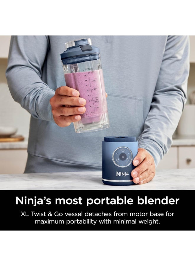 Ninja Blast Max, Portable & Personal Blender + Twist & Go, Smoothie, Blend, Ice Crush, 3 Programs, Cordless, 650ML Capacity removable Vessel, Dishwasher Safe, Leakproof, Deep Navy 650 ml 1 W BC251NVANZ Deep Navy - Image 2