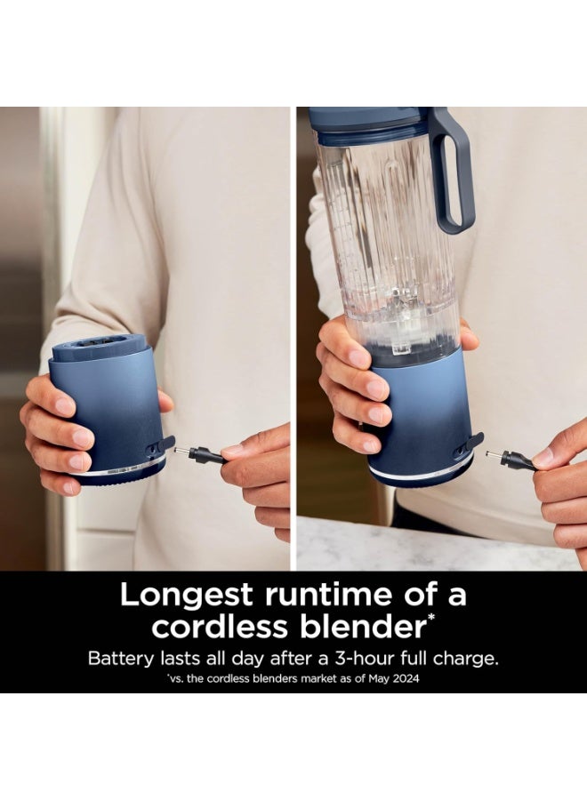 Ninja Blast Max, Portable & Personal Blender + Twist & Go, Smoothie, Blend, Ice Crush, 3 Programs, Cordless, 650ML Capacity removable Vessel, Dishwasher Safe, Leakproof, Deep Navy 650 ml 1 W BC251NVANZ Deep Navy - Image 5