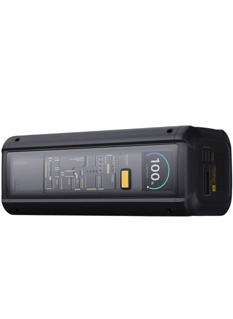 Xiaomi 212W HyperCharge Power Bank 25000mAh, 3-Port Ultra-High Speed Portable Charger for Laptop, iPhone 15/14, Samsung Galaxy, iPad, Supports PD 120W & 50W Wireless Charging, USB-C Power Delivery - Black - Image 3