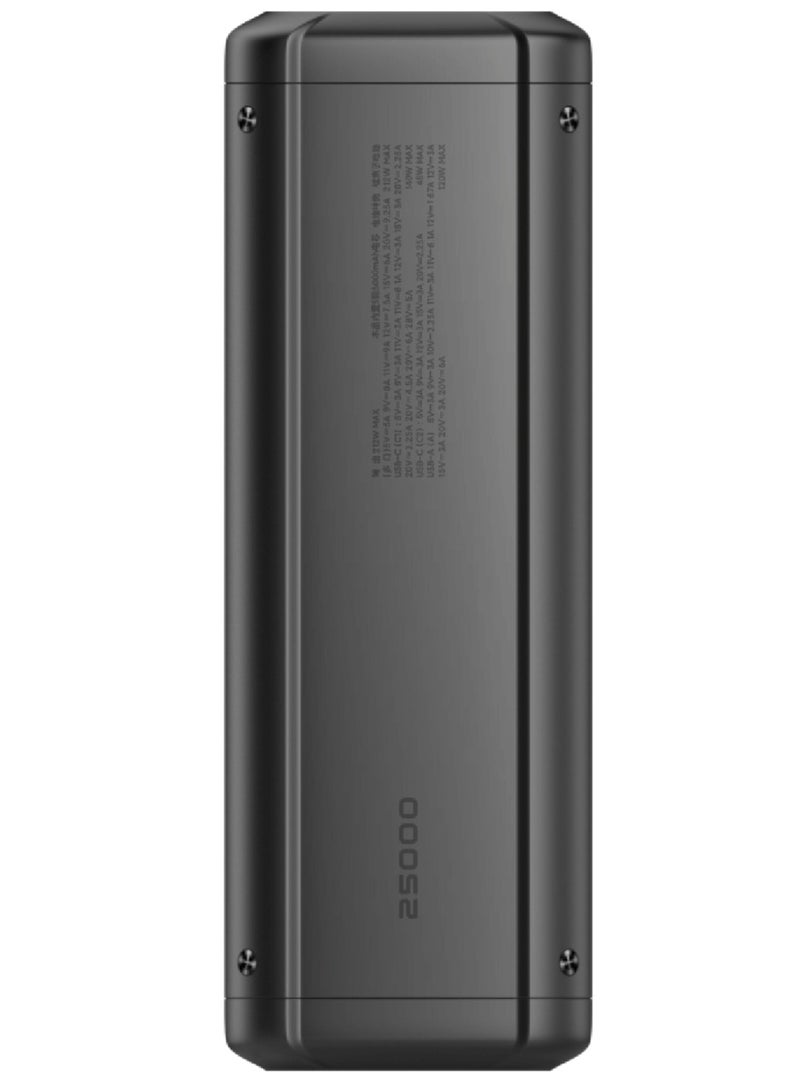 Xiaomi 25000 mAh 212W HyperCharge Power Bank 25000mAh, 3-Port Ultra-High Speed Portable Charger for Laptop, iPhone 15/14, Samsung Galaxy, iPad, Supports PD 120W & 50W Wireless Charging, USB-C Power Delivery - Black - Image 2