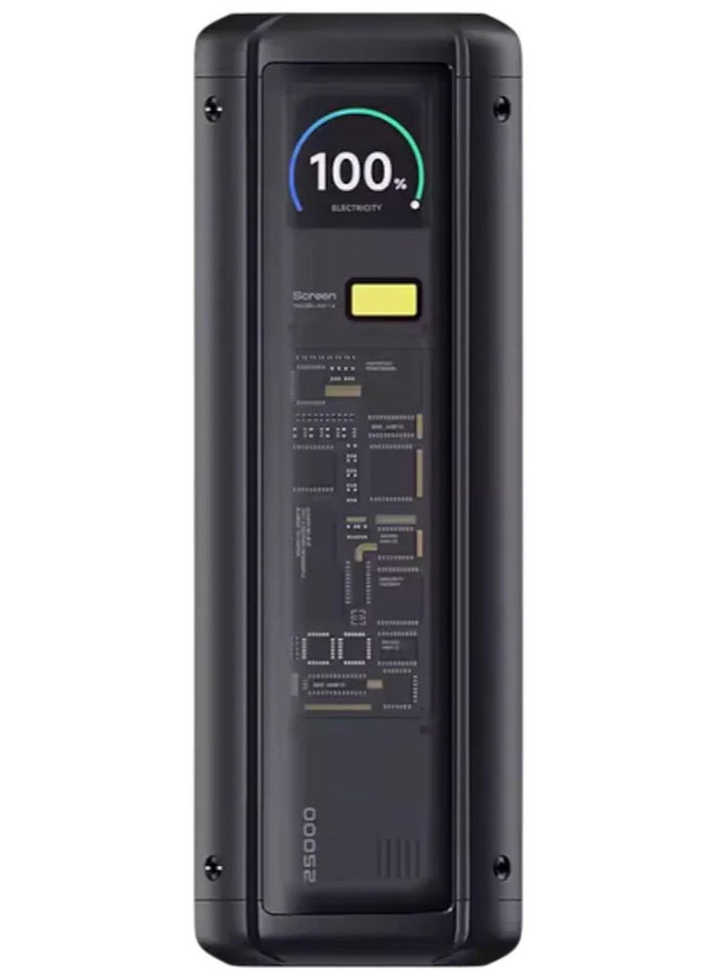 Xiaomi 212W HyperCharge Power Bank 25000mAh, 3-Port Ultra-High Speed Portable Charger for Laptop, iPhone 15/14, Samsung Galaxy, iPad, Supports PD 120W & 50W Wireless Charging, USB-C Power Delivery - Black - Image 1