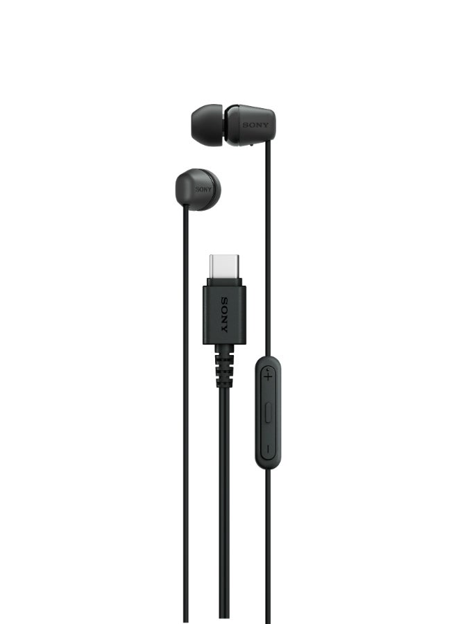 Sony IER-EX15C USB-C Wired In-Ear Headphones with Mic and Inline Remote – Black - Image 1