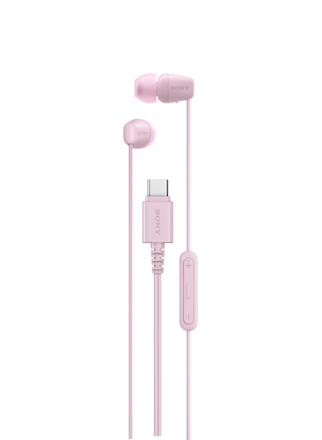 Sony IER-EX15C USB-C Wired In-Ear Headphones with Mic and Inline Remote – Pink - Image 1