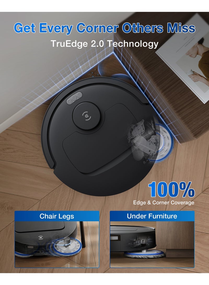 إيكوفاكس مكنسة روبوتية DEEBOT T30C OMNI مع محطة، مكنسة روبوتية 20000Pa، غسيل بالماء الساخن 75°C، ممسحة OZMO Turbo 2.0، فرشاة ZeroTangle 3.0، تنظيف رطب متكيف، أسود - Image 3