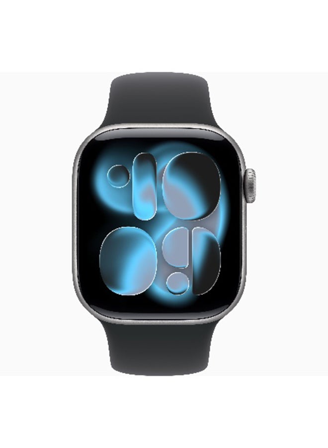 Apple Watch Series 11 GPS 42mm (International Version) Space Grey Aluminium Case With Black Sport Band - M/L - Image 2