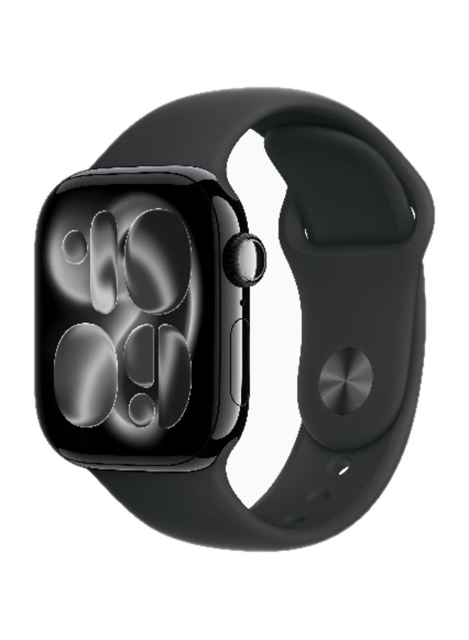 Apple Watch Series 11 GPS 42mm (International Version) Jet Black Aluminium Case With Black Sport Band - S/M - Image 1