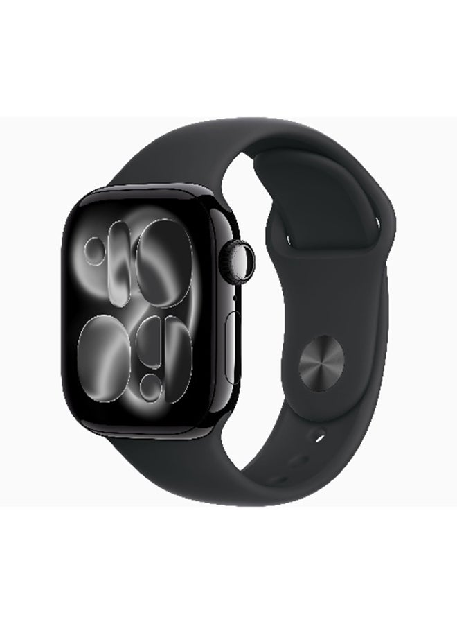 Apple Watch Series 11 GPS 42mm (International Version) Jet Black Aluminium Case With Black Sport Band - M/L - Image 1
