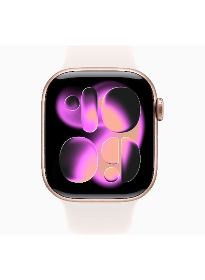 Apple Watch Series 11 GPS + Cellular 42mm (International Version) Rose Gold Aluminium Case With Light Blush Sport Band - S/M - Image 2